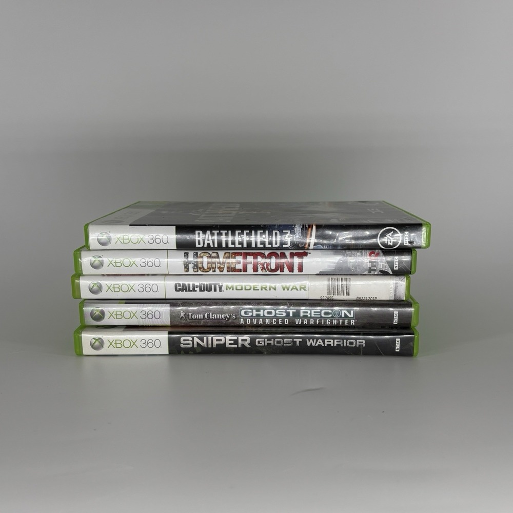 Xbox 360 FPS Shooter 5 Game Lot Call Of Duty, Battlefield, Sniper Ghost Recon